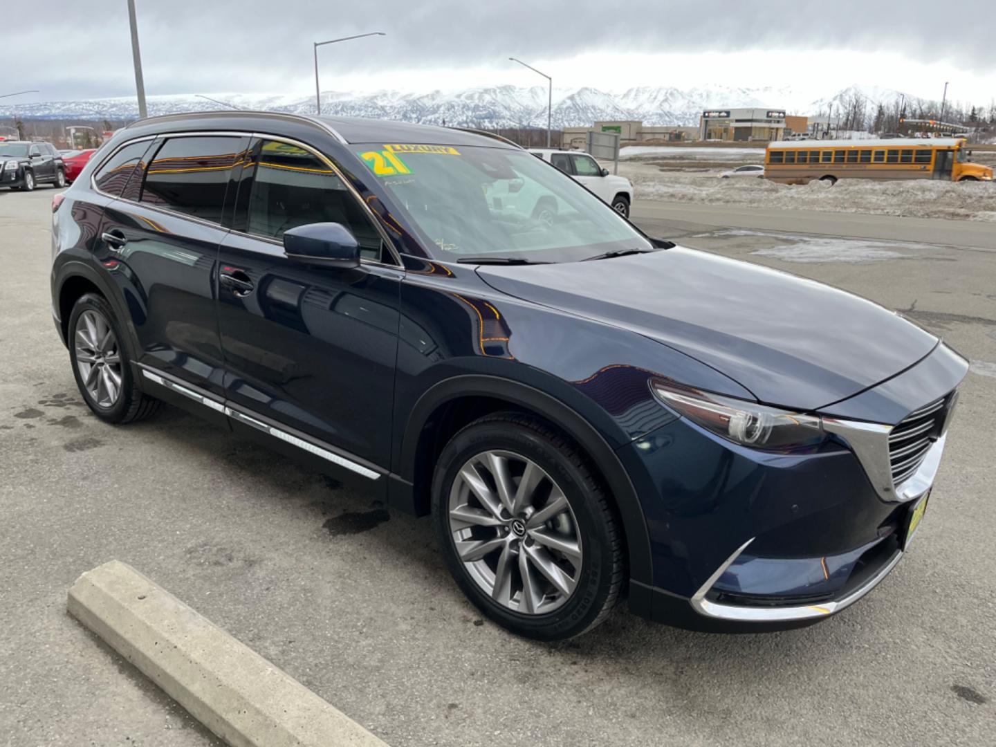 2021 Blue Mazda CX-9 Grand Touring AWD (JM3TCBDY8M0) with an 2.5L L4 DOHC 16V engine, 6A transmission, located at 1960 Industrial Drive, Wasilla, 99654, (907) 274-2277, 61.573475, -149.400146 - Photo#6